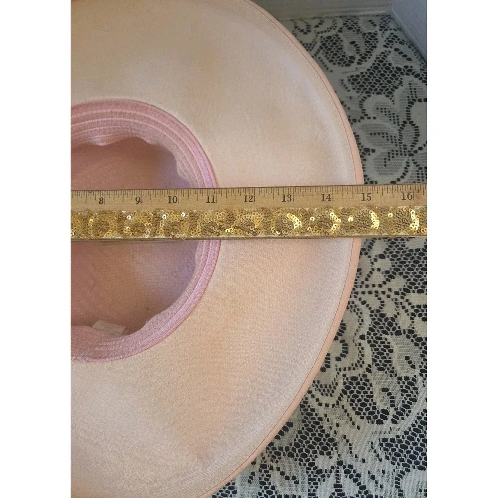 Fifth‎ Sunday Exclusive Hat Peach Beaded Polyester Paper Church Hat Style 87388